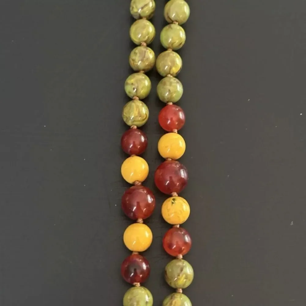 Vintage JOAN RIVERS Multi Faux Gemstone Pearl Beads 65” Long Necklace Gold NWOT
